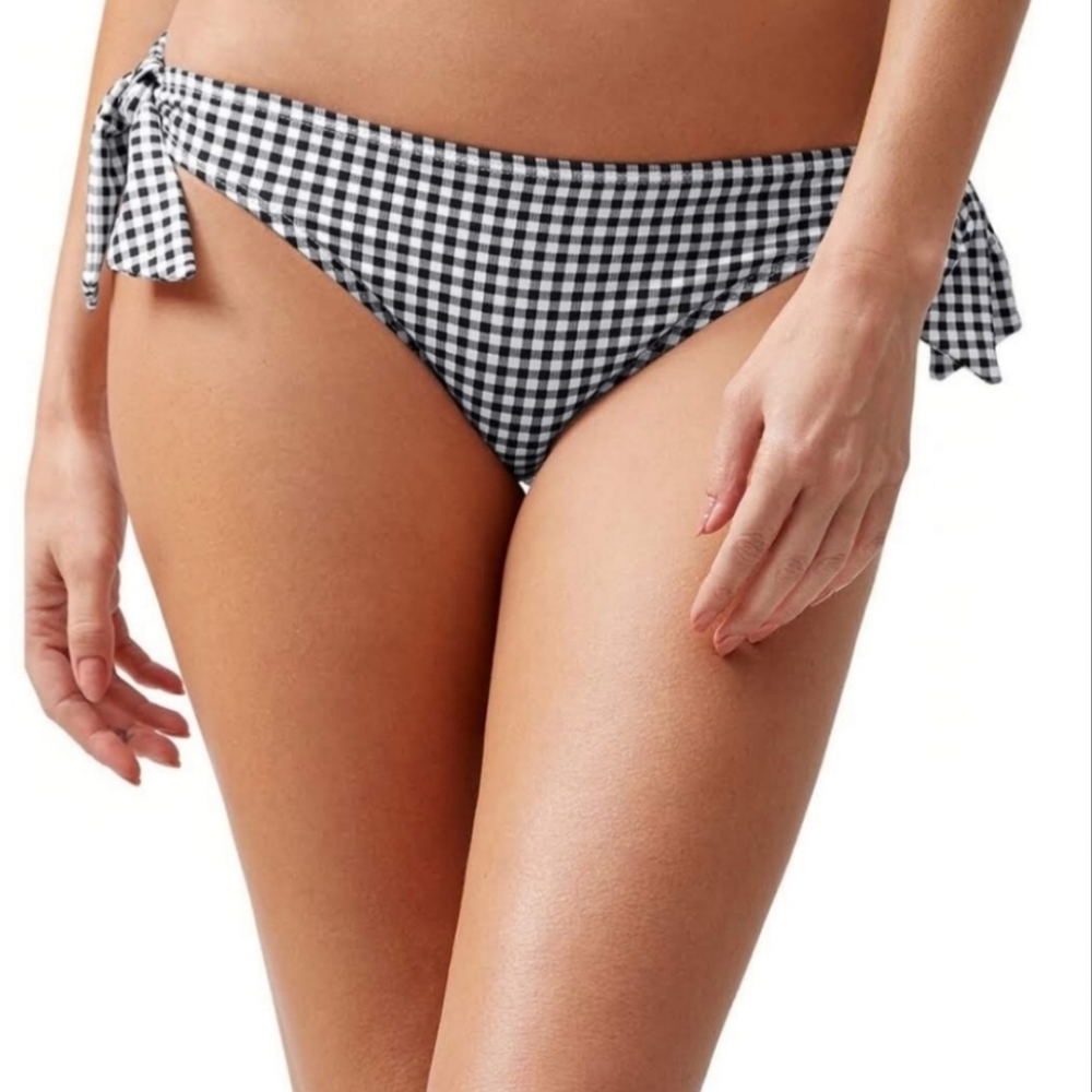 NWT Tommy Bahama Gingham Tie-Side Hipster - Black/White